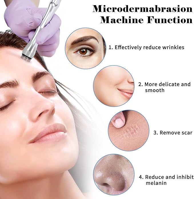 Microderm Machine with Spray Gun, mcwdoit Professional Facial Skin Care Beauty Device Home Salon (Suction Power: 0-68cmhg)
