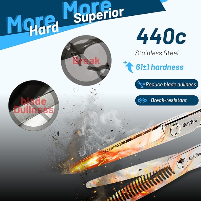 6.5inch Hair Cutting Shears + 25 Teeth Hair Thinning Scissors