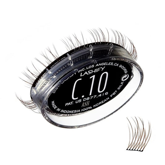 Lashify Curl 10mm Gossamer Eyelash Extensions Refill, Ash Color, DIY False Lashes for a Natural Look