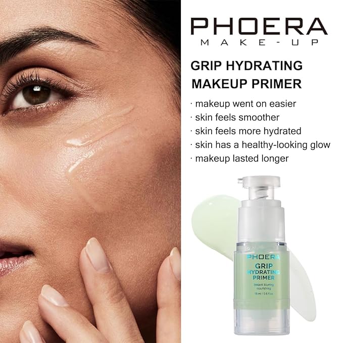 PHOERA Primer,Pore Shrink Wrinkles Remove Fine Lines Hydration Oil Control Pro Makeup Primer. B-18ML