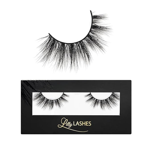 Lilly Lashes Miami Flare 3D Mink Lashes, Mink Eyelashes, The Original Lilly Lash For Wispy & Natural Look, Reusable Eyelashes up to 25x, Fluffy Lashes, Strip Lashes, Lash Glue not Included