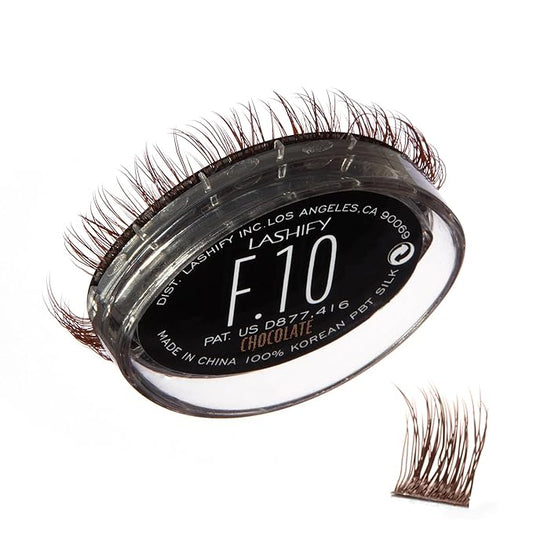 Lashify Fluffy 10mm Gossamer DIY Eyelash Extensions Refill, Chocolate Color, Easy False Lashes To Add Fullness and Dimension