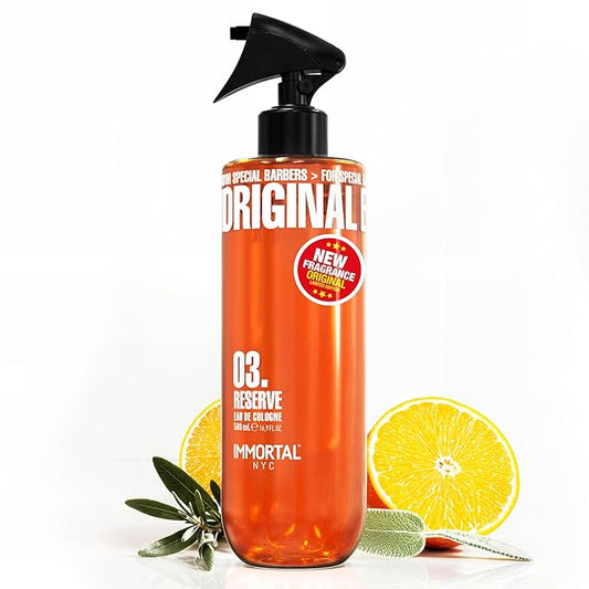 Immortal NYC Reserve 03, After Shave Spray Body/Face Men's Cologne, 17 oz - Exclusive Barbers - Softens Skin - Refreshes/disinfects and Relieves Face and Skin - Moisturizing Formula After Shaving