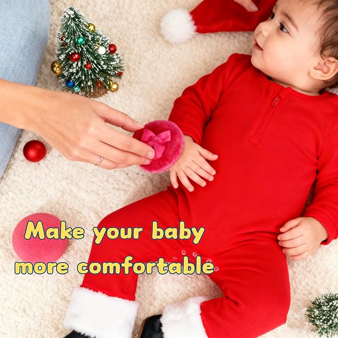 2 Pcs Large Body Powder Puff and Container Powder Container with Puff Powder Puff Crystal Container Soft Washable Reusable Velour Face Body Glitter Powder Puff Wet Dry Makeup (Amber Simple)