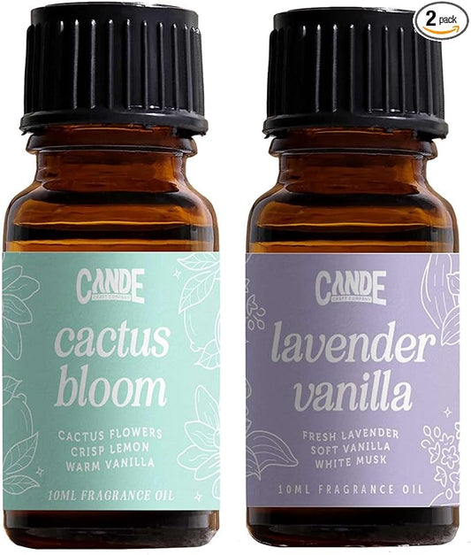 CANDECraftCo Premium Fragrance Oil – Diffuser Oils Fragrances Scented for Home, Candle Soap Making Supplies, Aromatherapy Blends for House (0.34 Fl Oz) (Lavender Vanilla + Cactus Flowers)