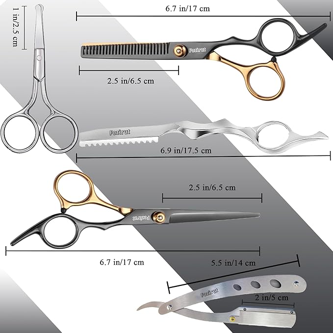 Hair Scissors Thinning Shears for Hair Cutting, Fozirut Professional Barber Scissors Blending Shears Kit, Haircut Scissors Hair Cutting Shears Wig Texturizing Scissors Barber Kit for Women Men