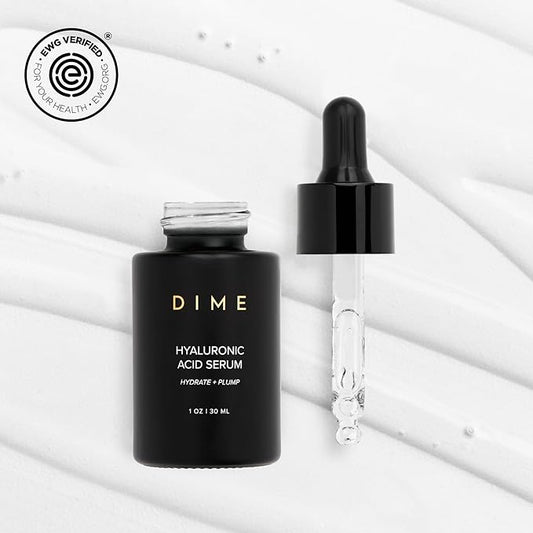 DIME Beauty Hyaluronic Acid Serum, Ultra Hydrating Face Serum with Pure Hyaluronic Acid, 1 oz / 30 ml
