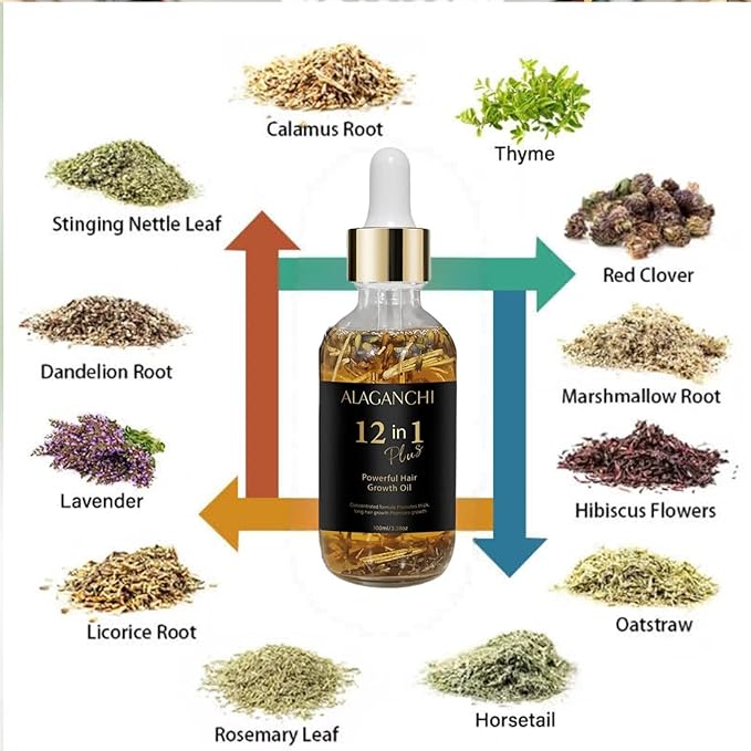 12-in-1 Hair Growth Oil – Rosemary, Amla & Castor Oil | Strengthens, Nourishes, Reduces Hair Fall | Natural Herbal Blend | Non-Greasy | Paraben & Sulfate-Free