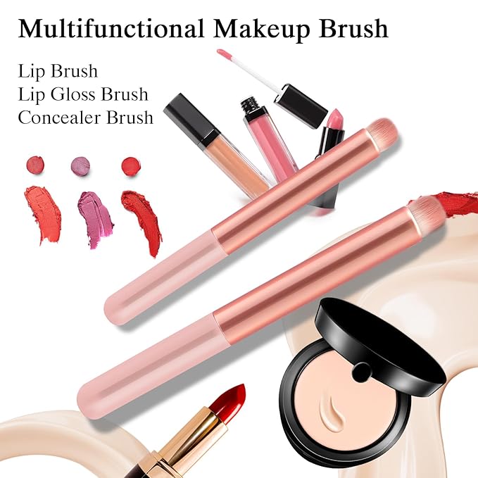 Lip Brush Lip Smudge Brushes Lipstick Brush with Tubes 3PCS Lip Gloss Applicator Wands Lip Brushes Multi-purpose Lip Makeup Brush Eyeshadow Brush Concealer Brush Lip Gloss Wands Applicator Tool Kits