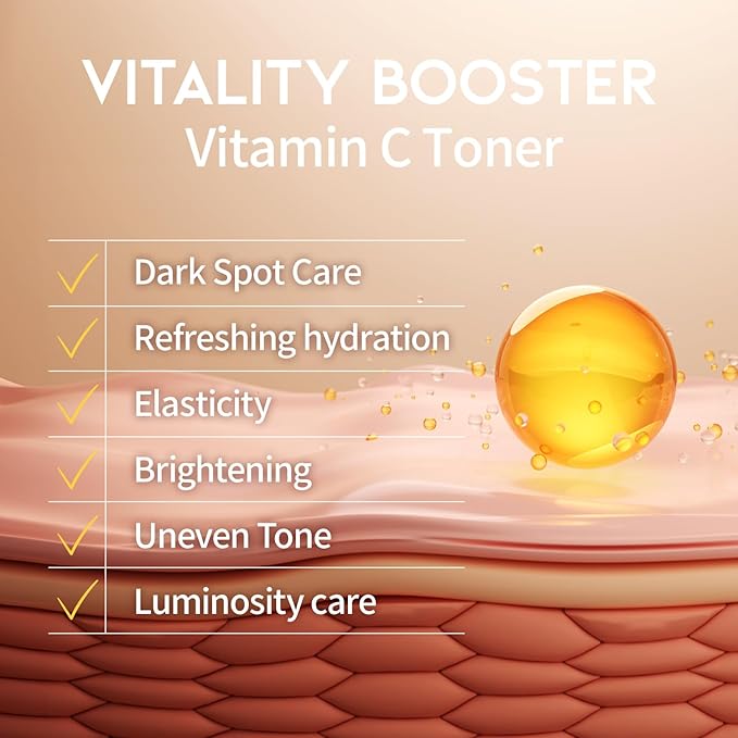 #OOTD Vitamin C Toner for Face – Formula with Niacinamide, Heartleaf, and Squalane – 8.45 FI Oz