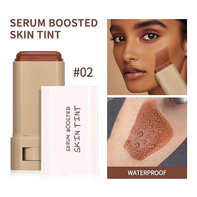 3 Pcs Beauty Balm Serum Boosted Skin Tint Foundation Stick Solid Tinted Moisturizing Serum Contour Stick for Flawless, Sheer to Medium Coverage, Radiant & Dewy Finish, Face Tinted Foundation(3# 5# 6#)