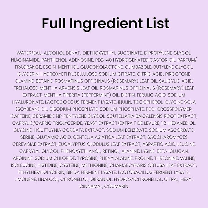 Dr.groot Rosemary Mint Oil Tonic for Hair Growth with Biotin, Hyaluronic Acid, Thickening & Scalp Nourishing. Korean Haircare. Sulfate-Free, Silicon-Free, Paraben-Free (3.38 fl oz/ 100ml)