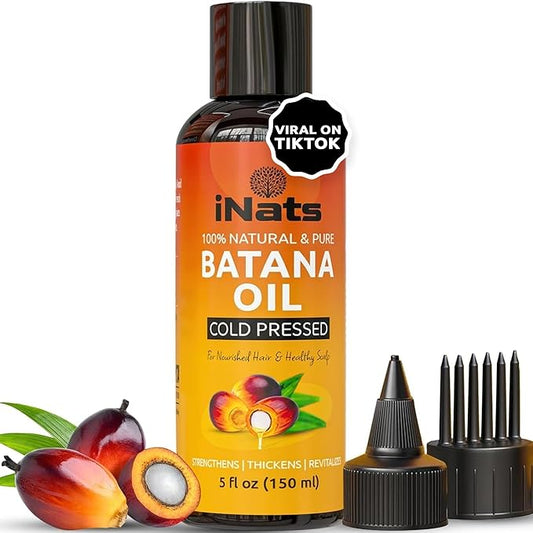 Premium Raw Batana Oil for Hair Growth (5 Fl Oz) - Dr. Sebi 100％ Pure & Batana Hair Growth Oil from Honduras - Organic & Natural - Deeply Nourishing Scalp for Thicker & Stronger Hair for Women & Men