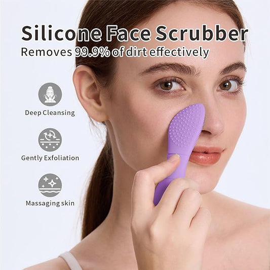 Blackhead Remover Tools, Black Head Remover for Face Nose, Silicone Face Scrubber Pore Cleaning Brush Mask Applicator for Daily Skin Care, Deep Clean Master Skin Care Tool for Women Men (Purple)