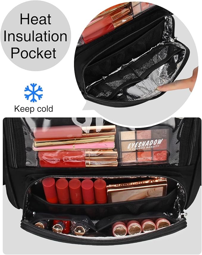 Makeup Brush Bag Extra Large Makeup Brush Case with 4 small bags Professional Makeup Artist Brush Holder Stand Up Organizer for Travel with Adjustable Dividers and Shoulder Strap