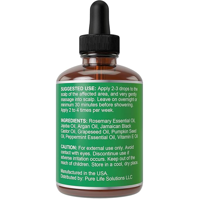 Rosemary Oil for Hair Growth for Women, Men. Strengthens & Hydrates Thinning, Dry Hair for a Healthier-Looking Scalp. For Women & Men – Vegan 2oz Serum