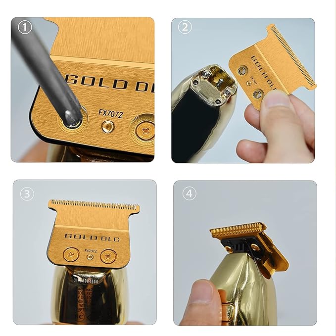 FX707Z DLC Replacement Blades Compatible with BaBylissPRO Outlining Hair Trimmers FX787 and LoPROFX Trimmers FX726,2 Pack