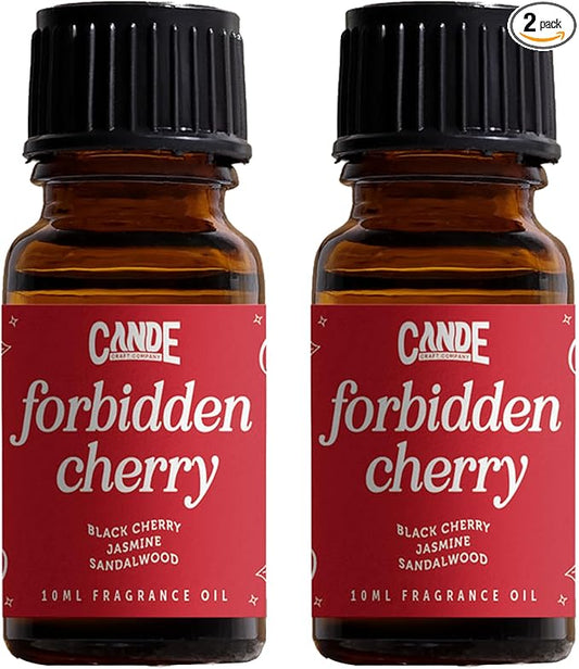 CANDECraftCo Premium Fragrance Oil – Diffuser Oils Fragrances Scented for Home, Candle Soap Making Supplies, Aromatherapy Blends for House (0.34 Fl Oz) (2-Pack, Forbidden Cherry)