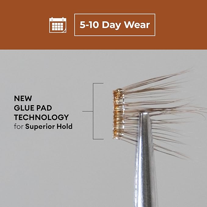 Silly George Pop-On Lashes - DIY 1-Step Pre-Glued Faux Eyelash Clusters, Natural Look Extensions, Brown - Rosy, 5-7 Pair Set, Pack of 60 Clusters