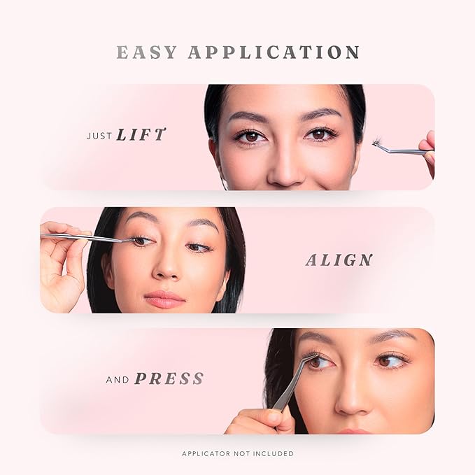 Silly George Pop-On Lashes - DIY 1-Step Pre-Glued Faux Eyelash Clusters, Natural Look Extensions, Black - Bloom, 5-7 Pair Set, Pack of 60 Clusters