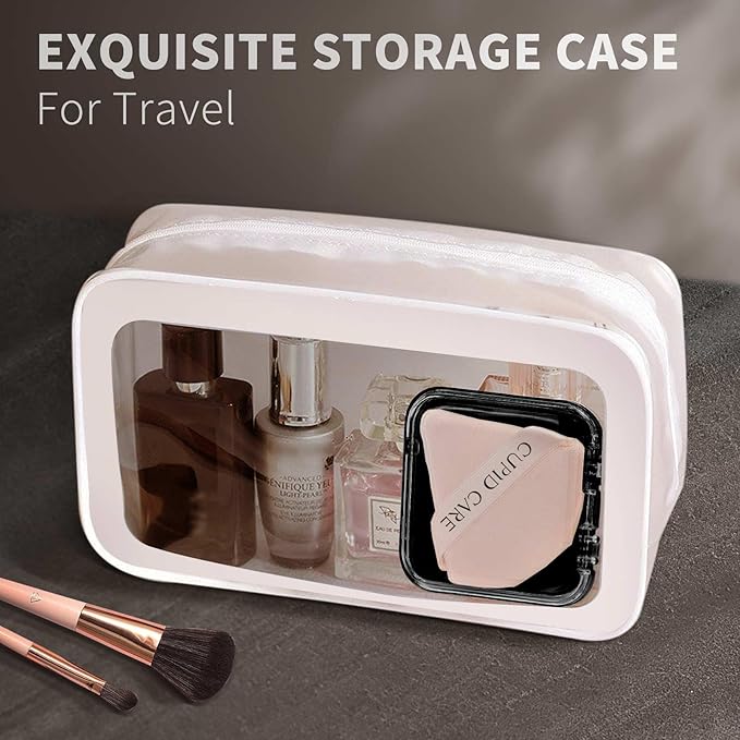 6 Pcs Triangle Powder Puff with 2 Travel Cases, Setting Powder Puffs for Face Powder and Foundation, Velour Makeup Puff for Loose Powder Body Powder, Skin-Friendly, Beauty Makeup Tools