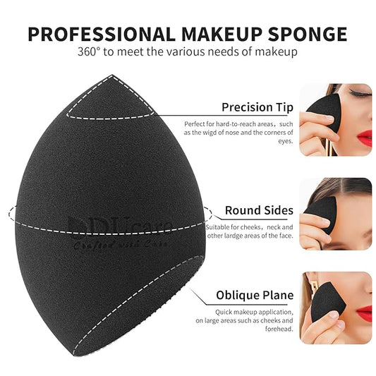 DUcare Christmas Sponges with Foundation Brush Makeup Puff Blending Foundation Sponge for Liquid BB Cream Mineral Powder Buffing Stippling