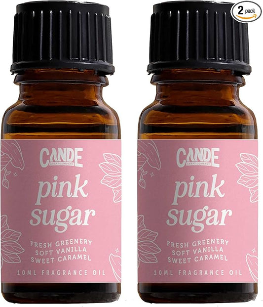 CANDECraftCo Premium Fragrance Oil – Diffuser Oils Fragrances Scented for Home, Candle Soap Making Supplies, Aromatherapy Blends for House (0.34 Fl Oz) (2-Pack, Pink Sugar)