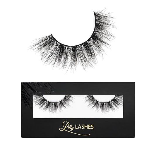 Lilly Lashes Rome 3D Mink Lashes, Mink Eyelashes, The Original Lilly Lash For Wispy & Natural Look, Reusable Eyelashes up to 25x, Fluffy Lashes, Strip Lashes, Lash Glue not Included