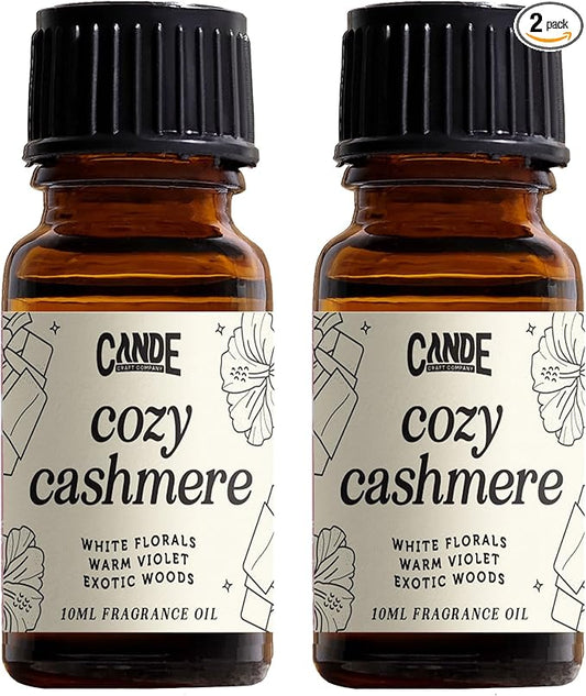 CANDECraftCo Premium Fragrance Oil – Diffuser Oils Fragrances Scented for Home, Candle Soap Making Supplies, Aromatherapy Blends for House (0.34 Fl Oz) (2-Pack, Cozy Cashmere)