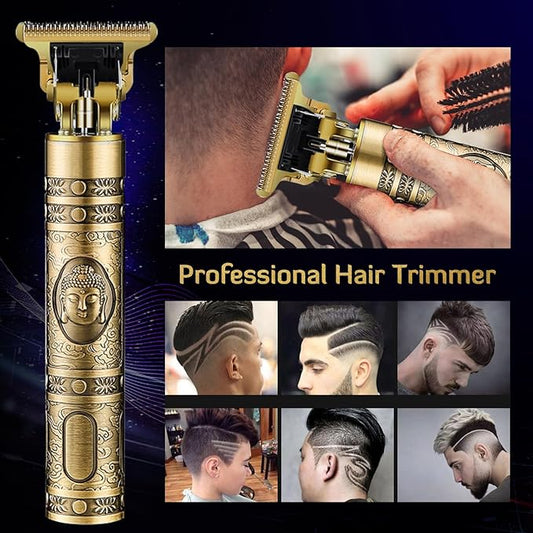 Hair Clippers for Men, Professional Cordless Rechargeable Beard Trimmer Gold Kit with Guide Combs