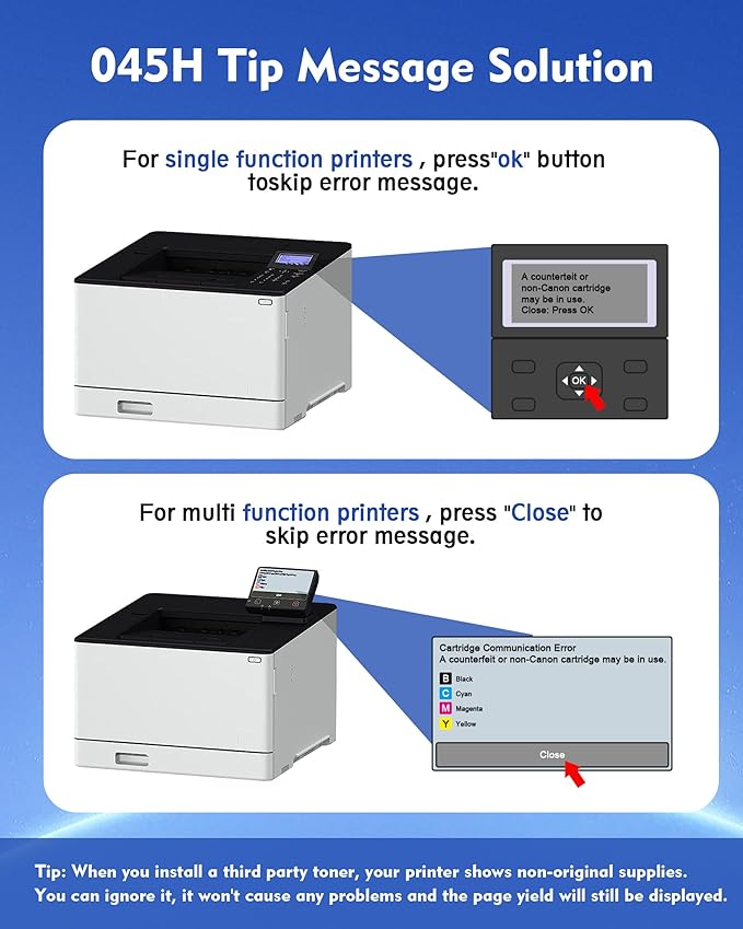 045 Toner cartridges 045H - High Yield 4 Pack Replacement for Canon 045 Toner cartridges 045H Compatible with Canon Color imageClass MF632Cdw MF634Cdw LBP612Cdw MF632 MF634 Laser Printer