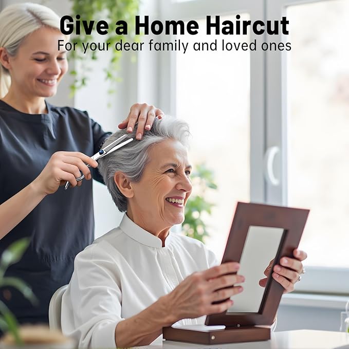 Hair Cutting Scissors Set, Professional Stainless Cutting Hair Scissors, Barber Hair Cutting Scissors Thinning Shears Sharp Blades Hairdresser Haircut for Women/Men/kids, LFJ1234