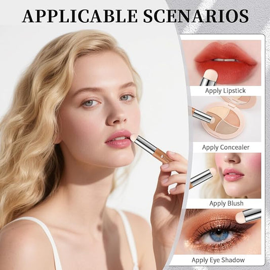 DUcare Lip Brush Lip Smudge Brush With Cap Mini Lip Makeup Brush Multi-purpose Makeup Blending Brush for Home and Travel