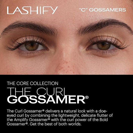 Lashify Curl 10mm Gossamer Eyelash Extensions Refill in Ombre Blue, Easy DIY False Lashes for a Natural Look