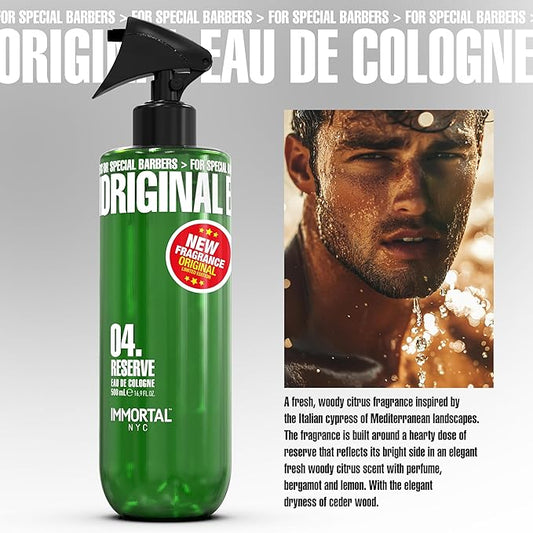 Immortal NYC Reserve 04, After Shave Spray Body/Face Men's Cologne,17 oz - Exclusive Barbers - Softens Skin - Refreshes/disinfects and Relieves Face and Skin - Moisturizing Formula After Shaving
