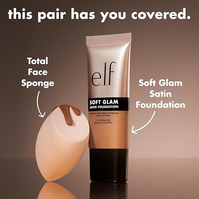 e.l.f. Soft Glam Foundation, Medium Coverage, Long-Lasting & Buildable Foundation For A Smooth, Satin Finish, Vegan & Cruelty-Free, 41 Tan Neutral