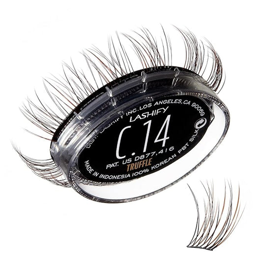 Lashify Curl 14mm Gossamer Eyelash Extensions Refill, Truffle Color, DIY False Lashes for a Natural Look