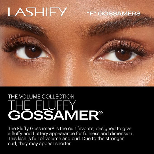 Lashify Fluffy 12mm Gossamer DIY Eyelash Extensions Refill, Chocolate Color, Easy False Lashes To Add Fullness and Dimension