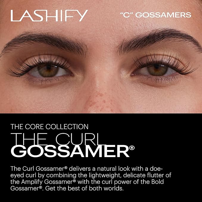 Lashify Curl 8mm Gossamer Eyelash Extensions Refill, Ginger Color, DIY False Lashes for a Natural Look