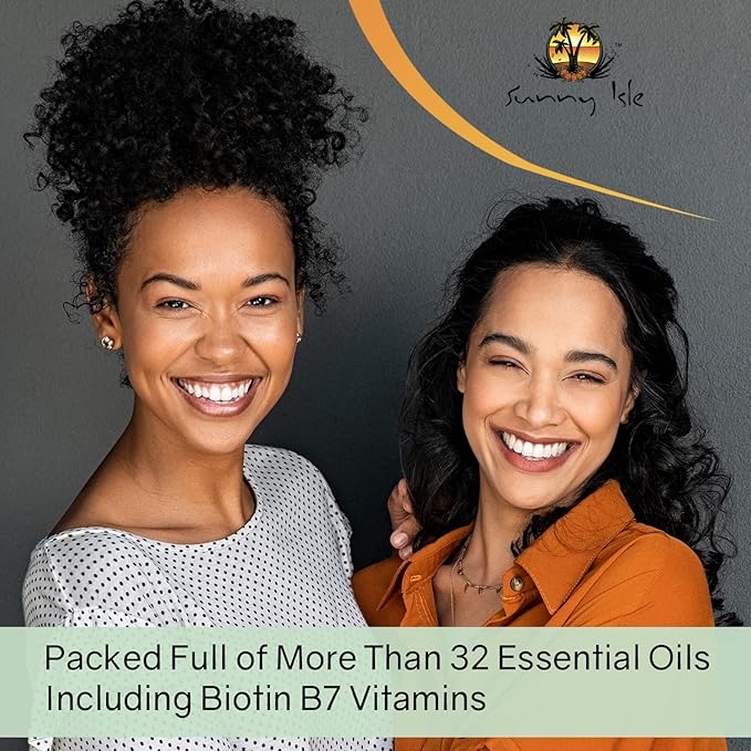 Sunny Isle Rosemary Mint Hair and Strong Roots Oil 3oz | Infused with Biotin & Jamaican Black Castor Oil | Strengthen and Nourish Hair Follicles | Dry Scalp, Split Ends