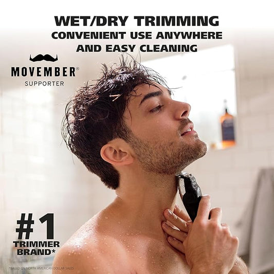 Wahl Aqua Blade® Rechargeable Wet/Dry Lithium-Ion Deluxe Beard Trimmer for Men - Interchangeable Heads for Detailing, Hair, Mustache and Body Grooming - Model 9899-100