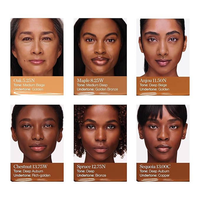 Ogee Complexion Perfecting Liquid Foundation - Lightweight Tinted Moisturizer For Face (Chestnut 13.75W - Deep Auburn, Rich-Golden Undertones) - with Vitamin C & Jojoba Oil - Certified Organic