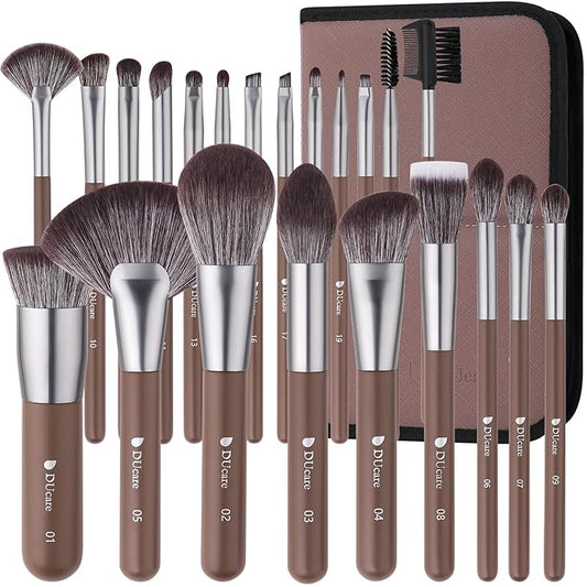 DUcare Makeup Brushes Professional with Bag 22Pcs Makeup Brush Set Premium Synthetic Kabuki Foundation Blending Brush Face Powder Blush Concealers Eye Shadows with Case