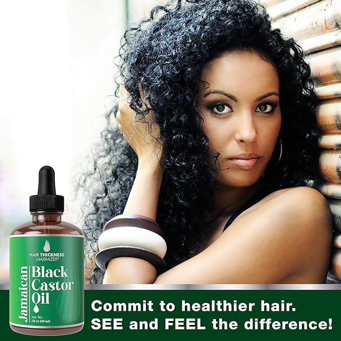 Jamaican Black Castor Oil for Hair Growth. Strengthens & Hydrates Thinning, Dry Hair for a Healthier-Looking Scalp. For Women & Men – Vegan & Unscented 2oz Serum