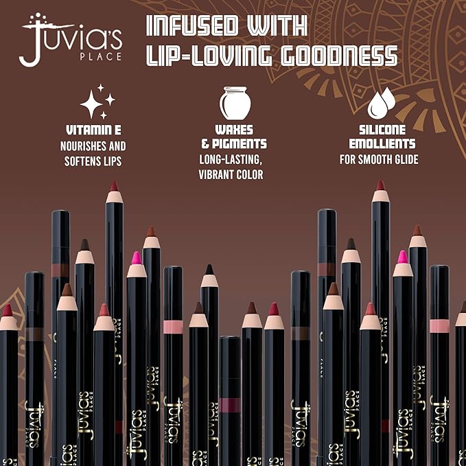Juvia's Place Long Wear Lip Pencil – Snapped – Waterproof & Kiss-proof, Long Lasting Lip Liner, Smooth Makeup Application - Soft Matte Finish Base for Lipstick - 13 Hours of Wear for Everyday Use