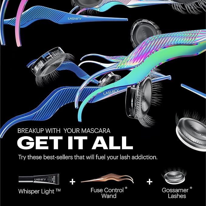 Lashify Curl 10mm Gossamer Eyelash Extensions Refill, Ash Color, DIY False Lashes for a Natural Look