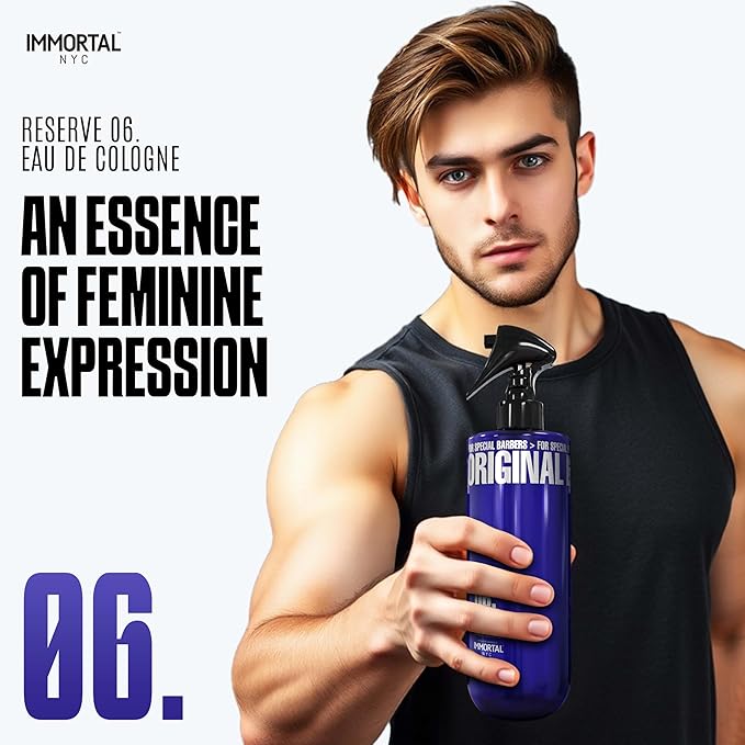 Immortal NYC Reserve 06, After Shave Spray Body/Face Men's Cologne, 17 oz - Exclusive Barbers - Softens Skin - Refreshes/disinfects and Relieves Face and Skin - Moisturizing Formula After Shaving