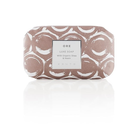 Zents Triple-Milled Luxe Bar Soap (Ore Fragrance) | Moisturizing Soap with Organic Shea Butter | Gentle Hand & Body Wash | Nourishes & Softens Skin | 5.7 oz