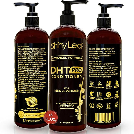 Shiny Leaf Hair Loss Conditioner for Women & Men - DHT Blocker Included, Paraben & Sulfate Free Biotin Conditioner, Thickening Formula for Thinning Hair, Safe for All Hair Types - USA Made, 16oz