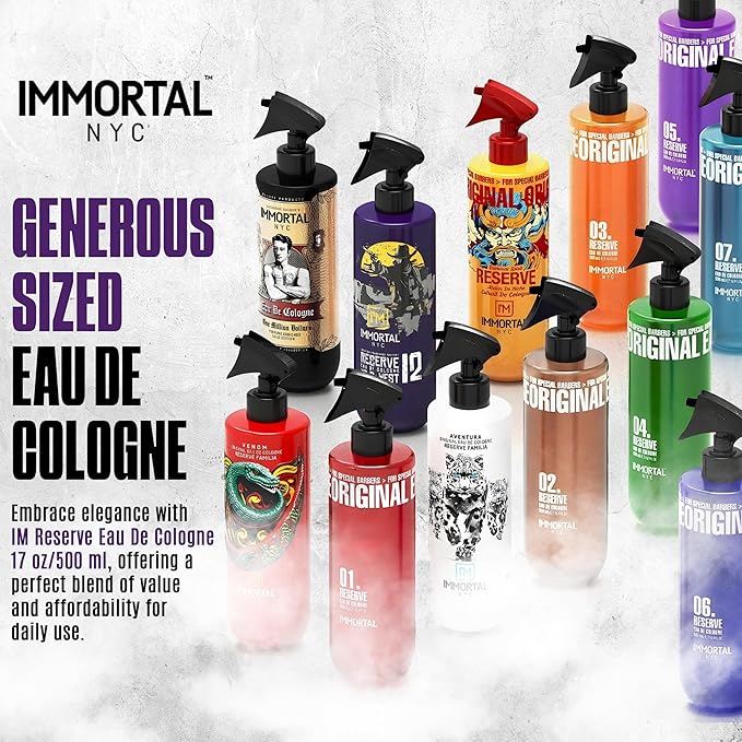 Immortal NYC Reserve 12 Wild West, After Shave Spray Body/Face Men's Cologne,17oz, Exclusive Barbers, Softens Skin, Refreshes, Disinfects and Relieves Face and Skin, Moisturizing Formula After Shaving